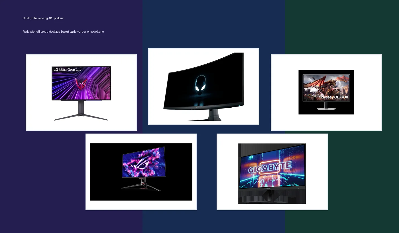 OLED, ultrawide og 4K gamingskjermer